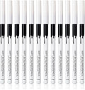 12 piece white and black waterproof eyeliner pencil set with sharpener for eyebrows, eyeshadow and lip lining