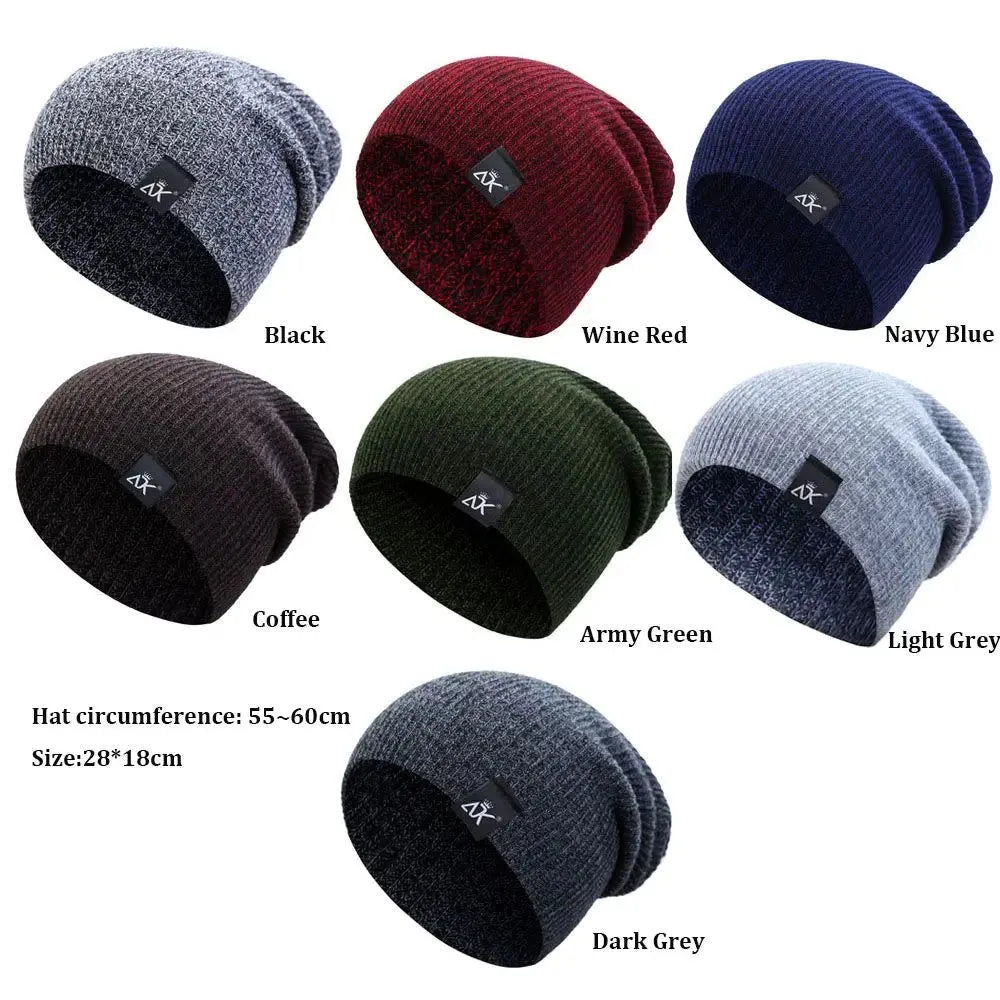 Unisex 100% acrylic knitted beanie in black, stretch fit 55-60cm for winter outdoor use