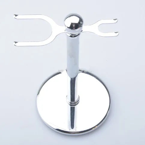 CSB men's shaving set with badger hair brush, chrome razor stand, double edge razor, and soap bowl