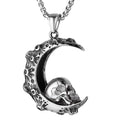 Men's silver electroplated alloy pendant necklace with six design options on stainless steel chain