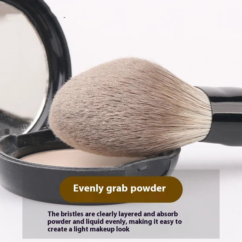 12-piece makeup brush set with wooden handles in a PU carrying case