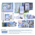 A6 grid creative journal gift box with retro plaid design containing notebook, material paper, notes, envelopes and decorative stationery
