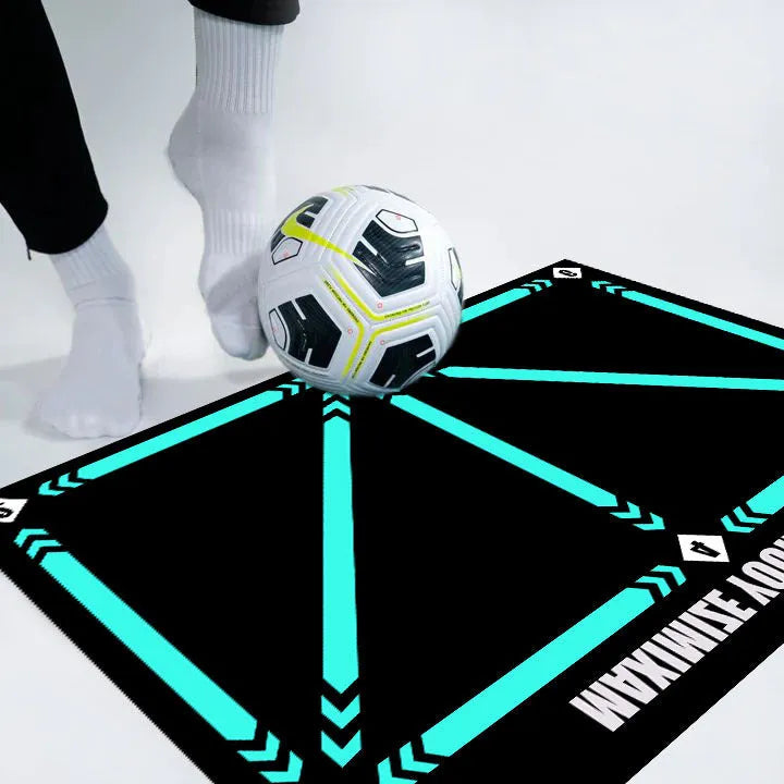Rubber football training mat in cushion colour for indoor skill practice and foot basket row movement drills