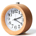 Solid beech wood silent alarm clock with 4-inch display and snooze function