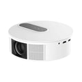 White HD home projector with remote control for bedroom cinema and smart home entertainment