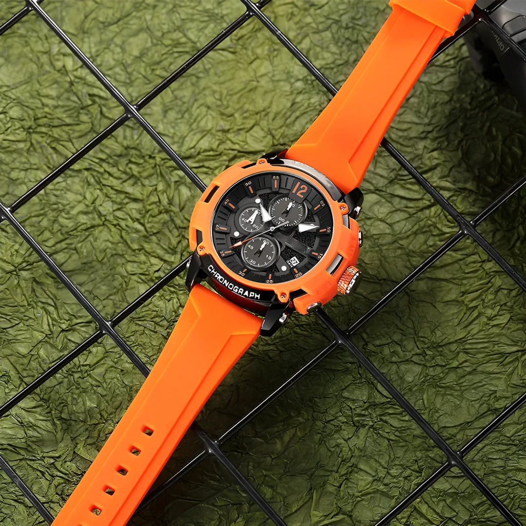Men's luminous waterproof calendar watch with 51mm case and quartz movement