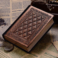 Embossed faux leather A5 notebook with three-dimensional texture in bronze or black gold colour