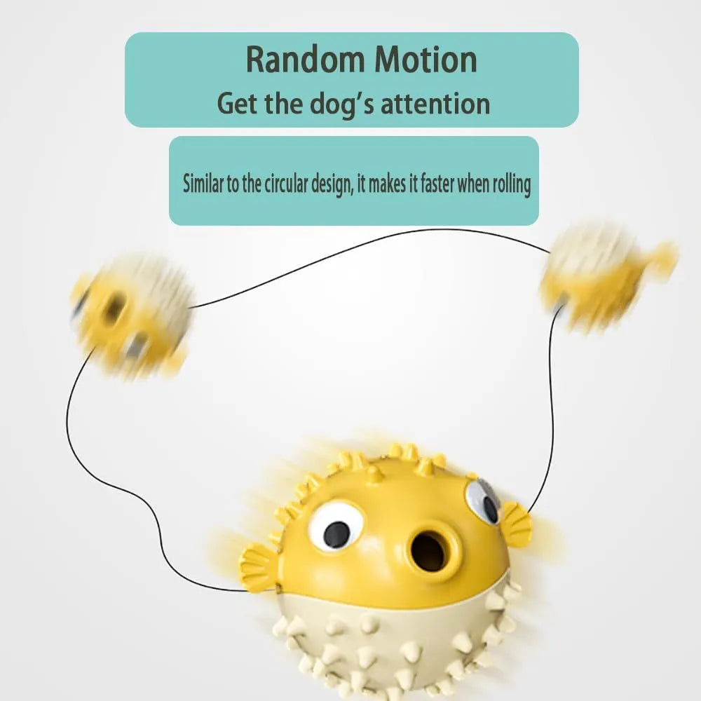 Green fish-shaped interactive dog toy with textured surface for medium and large breeds