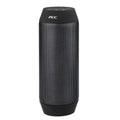 Mini black Bluetooth stereo with colourful LED lights showing 360° sound projection