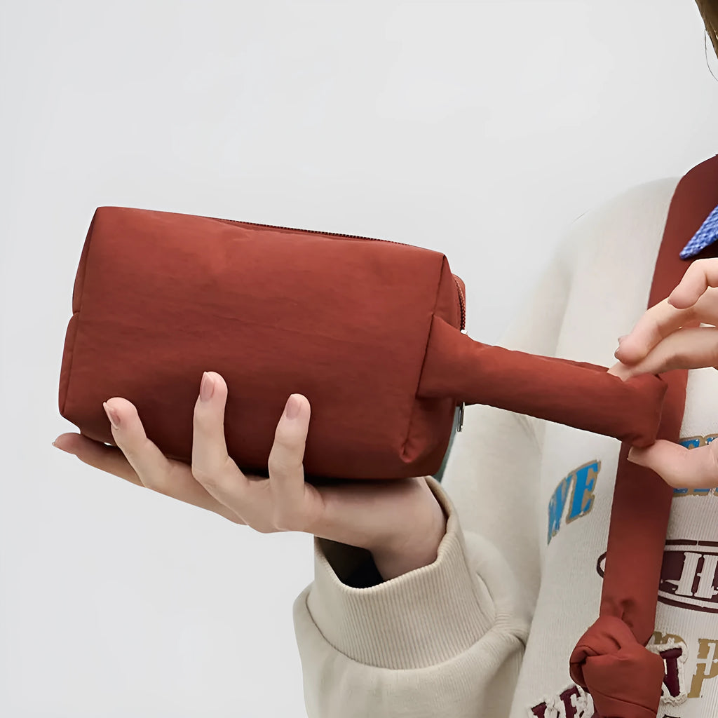 Digital accessories storage bag for data cables headsets and mobile power banks in khaki colour