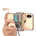 Black mobile phone radiator with clip design showing ceramic cooling surface and aluminum construction