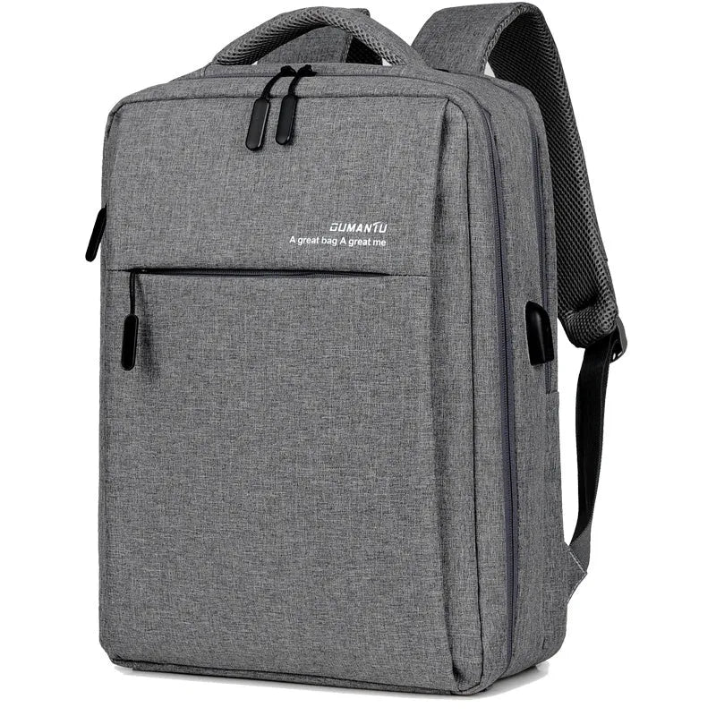 Black waterproof Oxford cloth laptop backpack with shoulder straps for a 15.6-inch device.