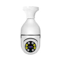 Wireless WiFi bulb security camera showing compact 5cm diameter design with plastic and metal housing