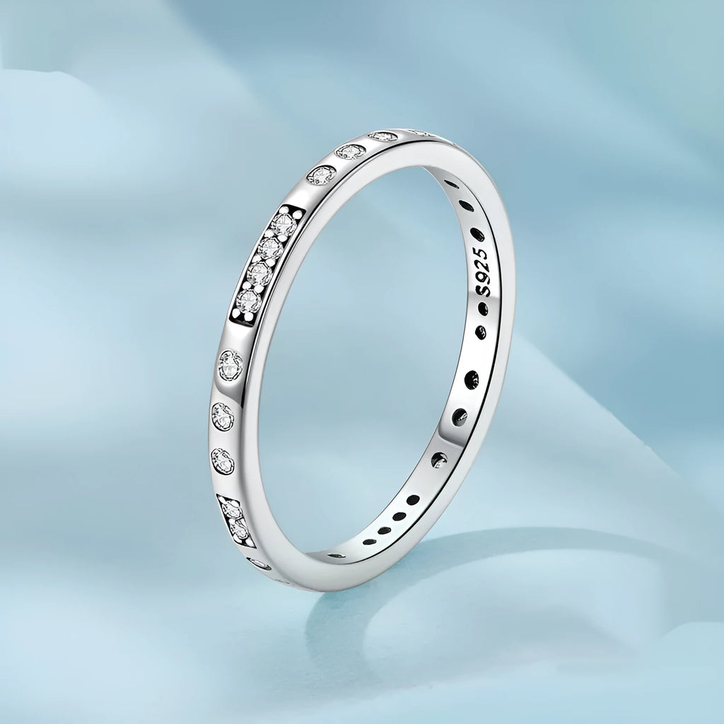 Oxidised black silver ring with Moss Password I Love You design on a simple band.