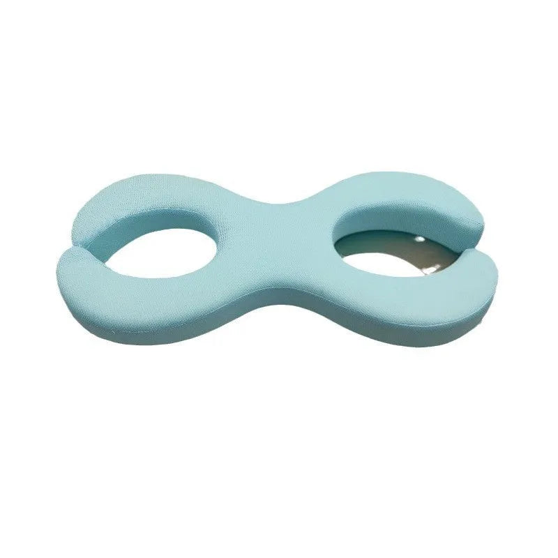 Cool blue cylindrical memory foam cervical traction pillow for neck support