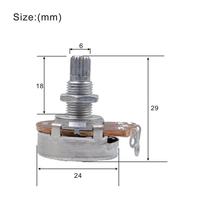 Metal electric guitar potentiometer knob for volume and tone control replacement