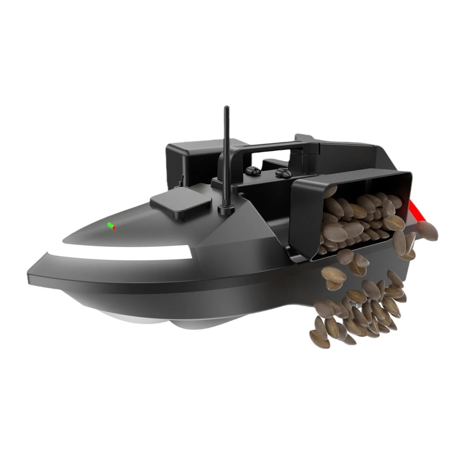 V020 GPS remote control fishing boat with LED lights shown on water