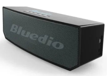 BS-6 black cloud smart speaker showing compact dimensions and speaker grille