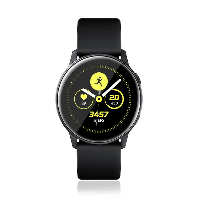 Galaxy Watch Active full screen tempered glass protector with anti-fingerprint coating.