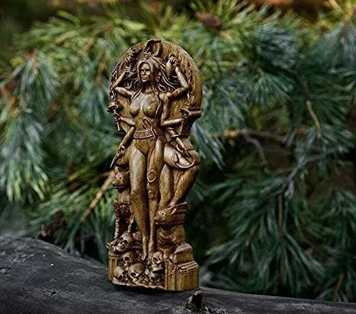 Synthetic resin Greek goddess statue sculpture for pagan altar or garden, 22cm tall