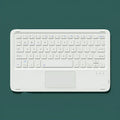 Pink wireless Bluetooth keyboard and rechargeable mouse set on a desk next to a tablet.