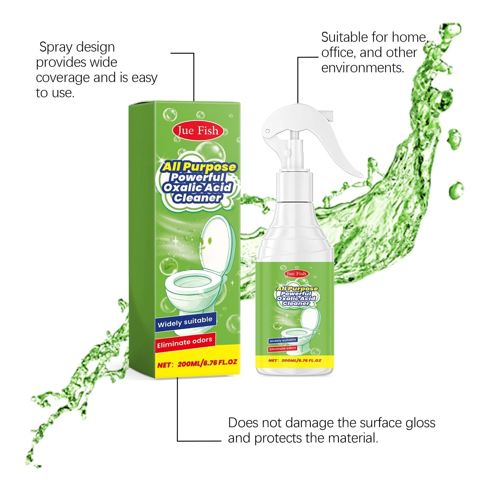 200ml household grease cleaning spray bottle measuring 5.5x13.6cm