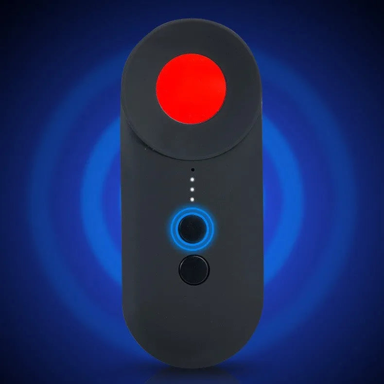 Black GPS and WiFi signal detector with Micro USB port showing compact 93.8mm length