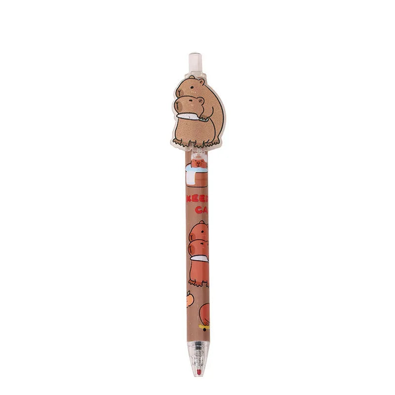Box of 48 cartoon bear design gel pens with plastic shells and carbon black ink