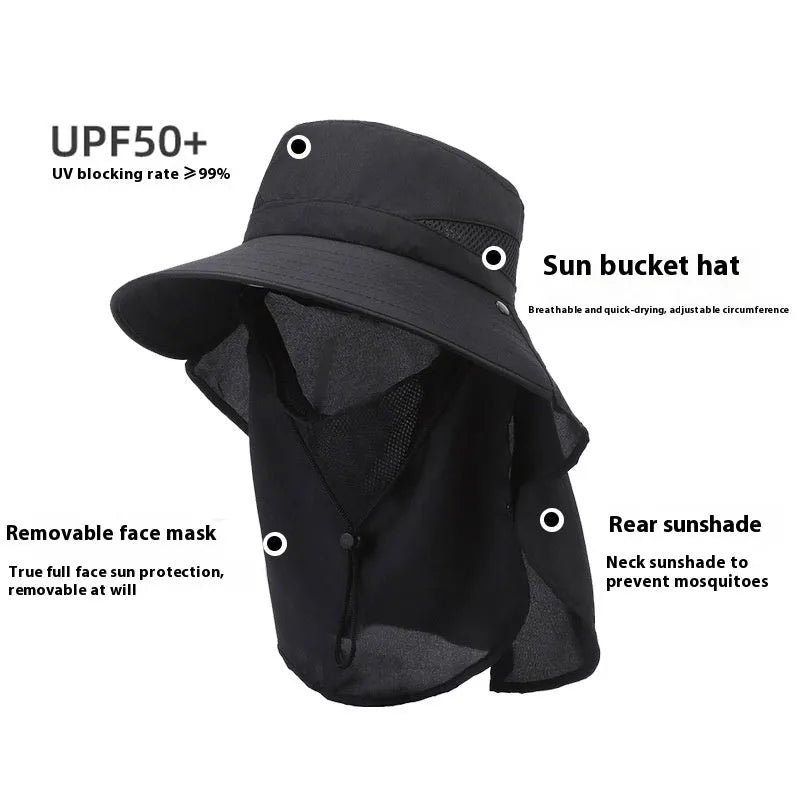 Men's large brim polyester fisherman hat for sun protection in army green colour.