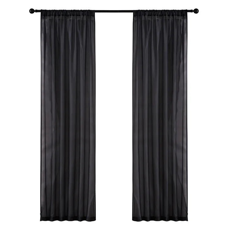 Pure colour cotton and linen vertical curtain in a modern simple style hanging on a window.