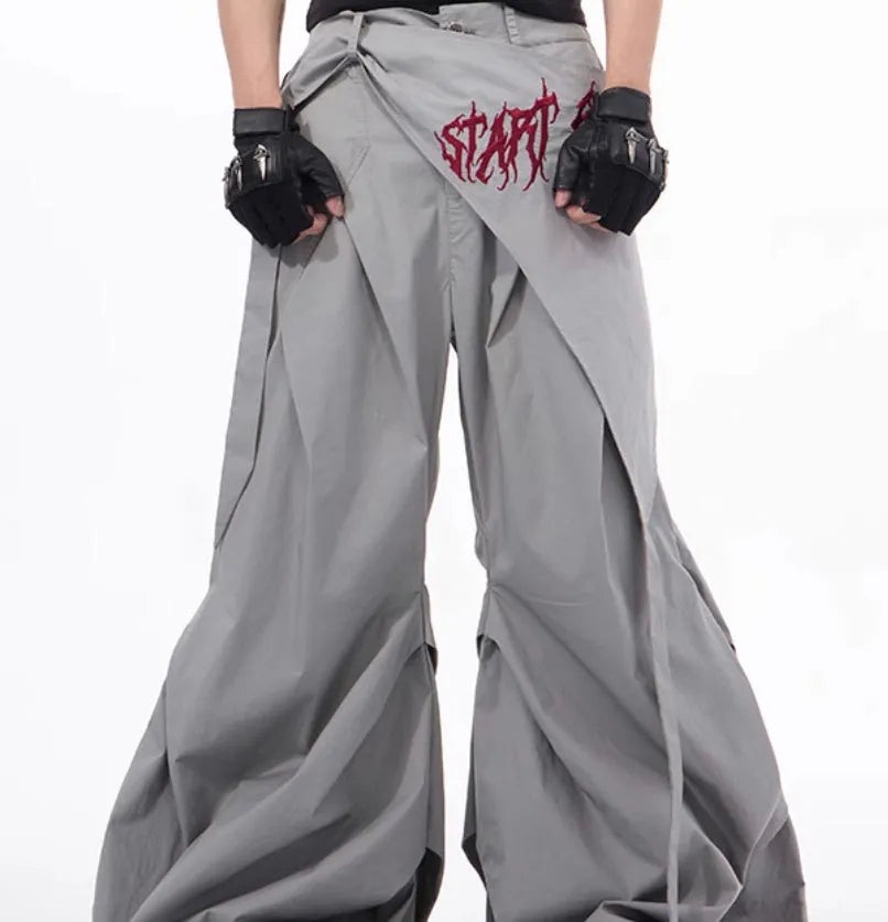Boy's Korean-style wide-leg summer trousers in solid colours with Asian sizing options