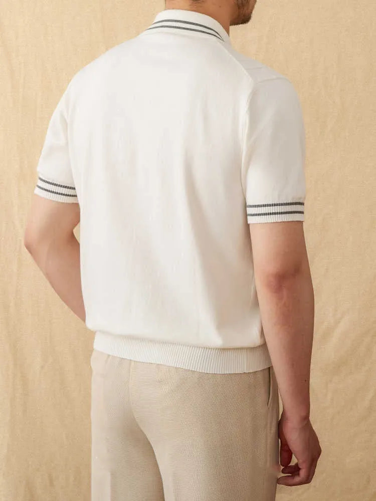 Men's cotton blend lapel collar polo shirt in apricot colour with short sleeves