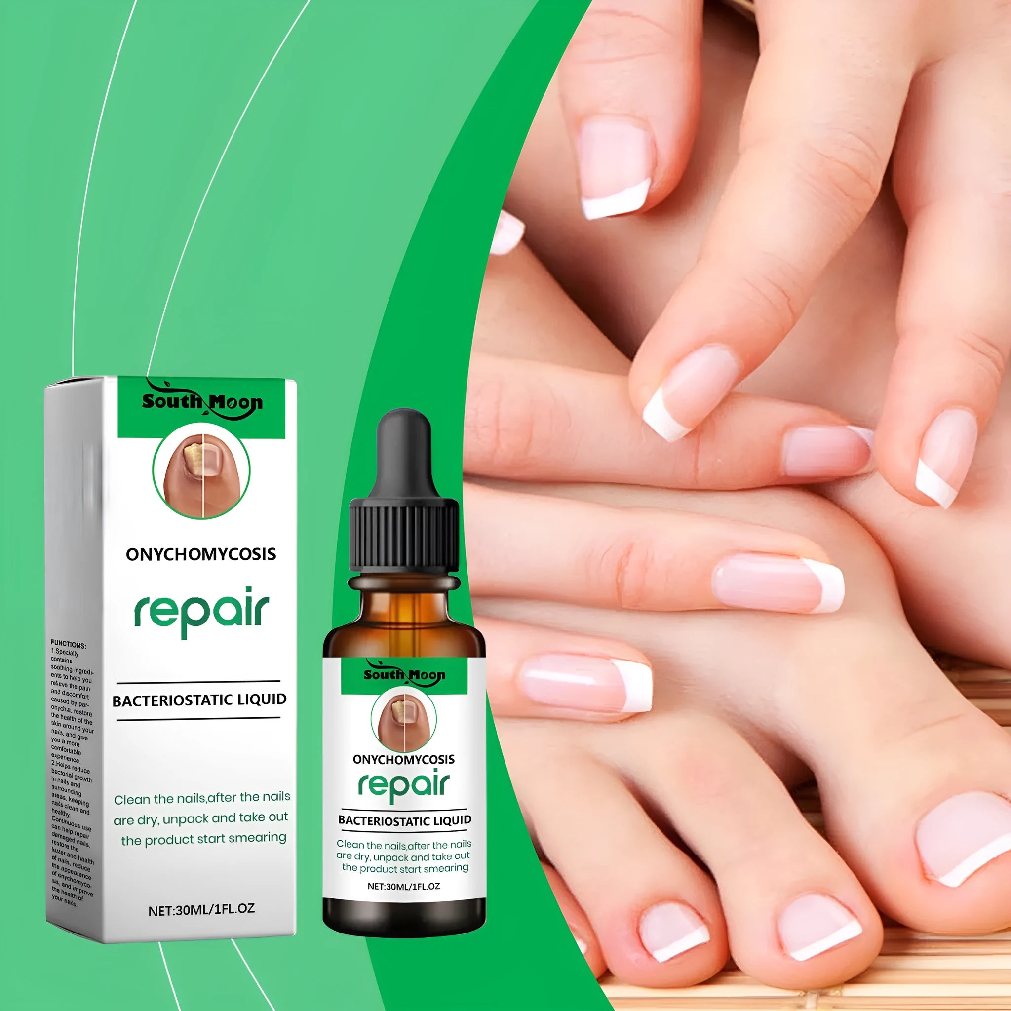 30ml nail care solution bottle with precision applicator brush for gentle daily nail maintenance