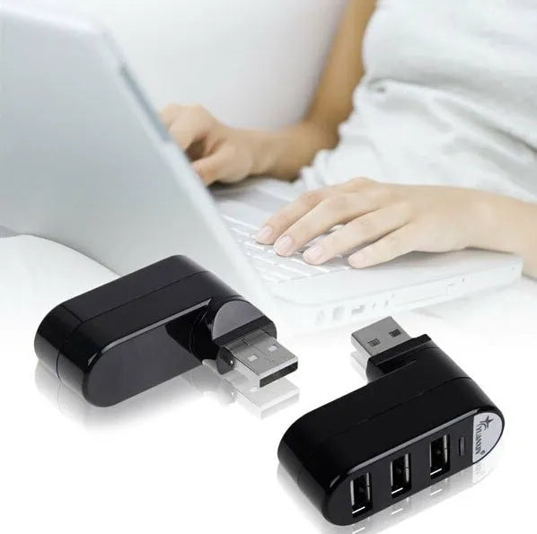 USB splitter hub with multi-interface spin colour design in black and white colour options