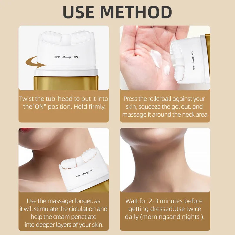 Neck moisturising massage cream tube for dry skin treatment