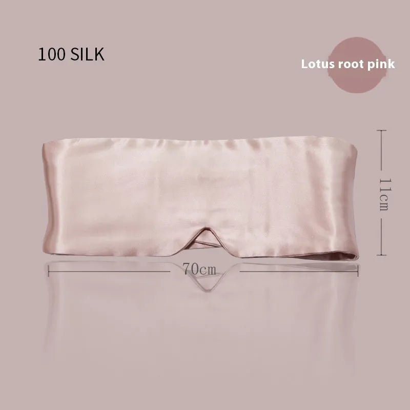Mulberry silk sleep mask in champagne gold colour for light blocking during sleep