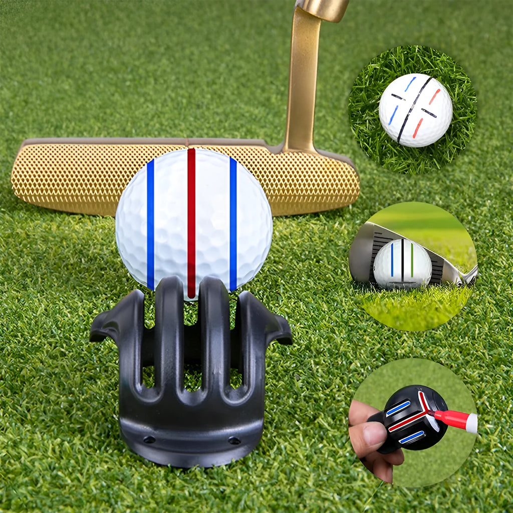 Outdoor golf scriber putter alignment tool with four plastic scribers and drawing pen