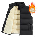 Men's striped lambswool vest in black colour showing waistcoat design with autumn winter styling