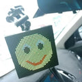 Black ABS car LED expression light showing full-color display on a square screen