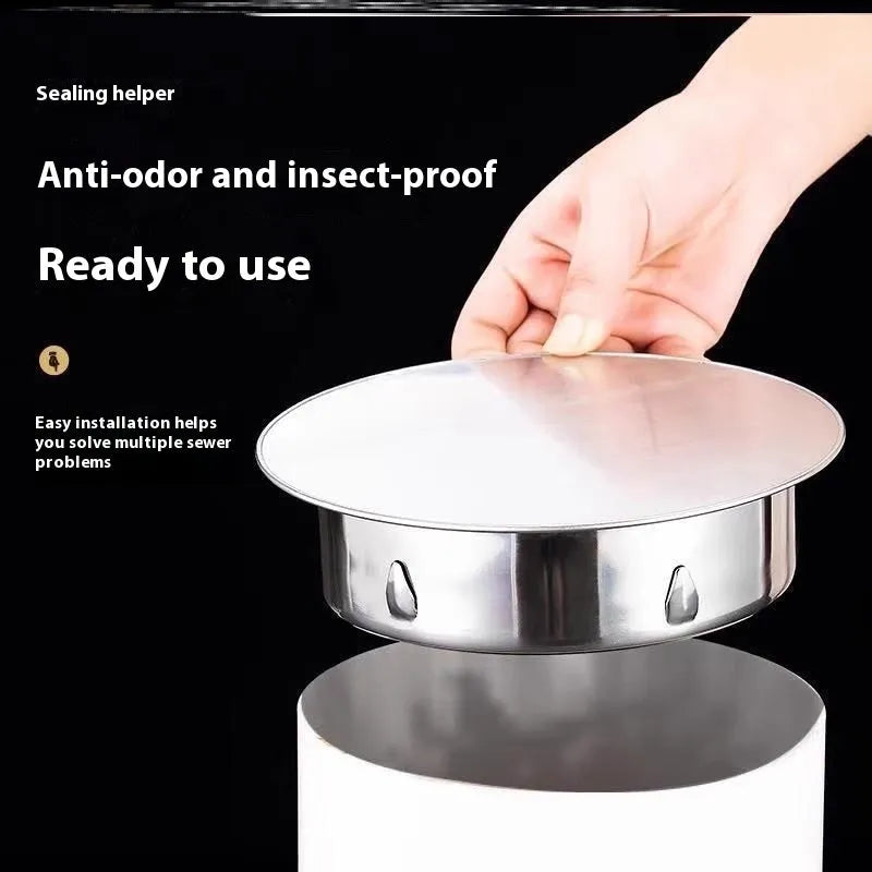 Stainless steel floor drain deodorant seal cover with modern simplicity styling