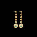 Three pairs of geometric stainless steel earrings showing star, eye and shell sun designs