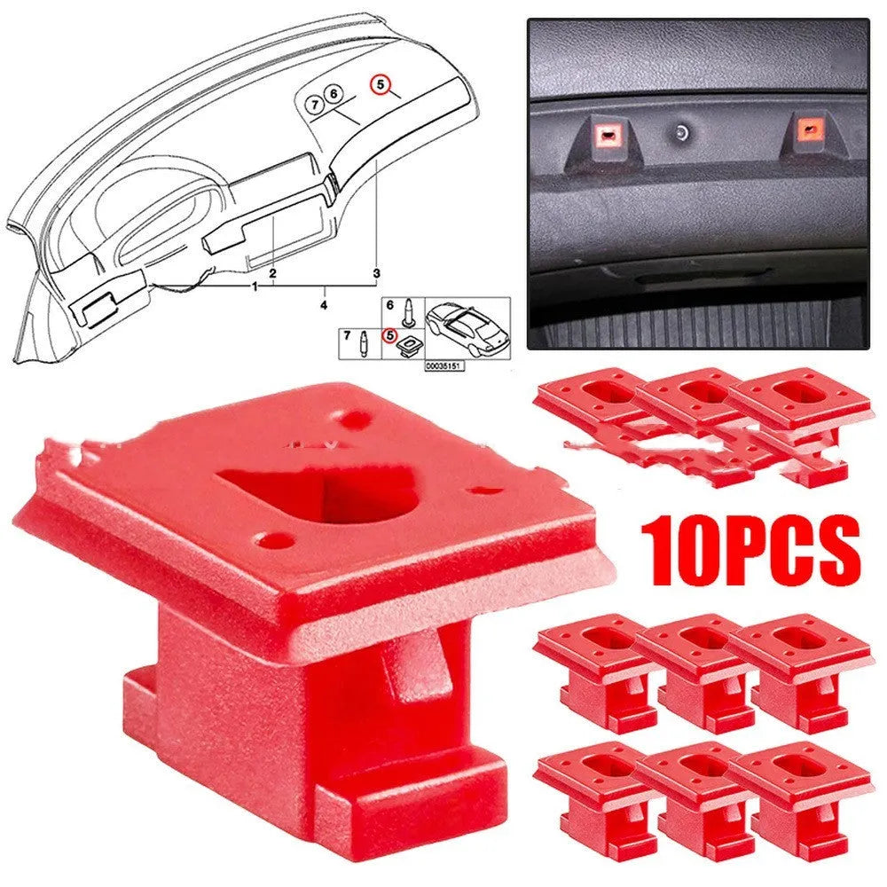 10 plastic BMW interior trim panel replacement clips for E46 3 Series, E65 7 Series and E83 X3 models