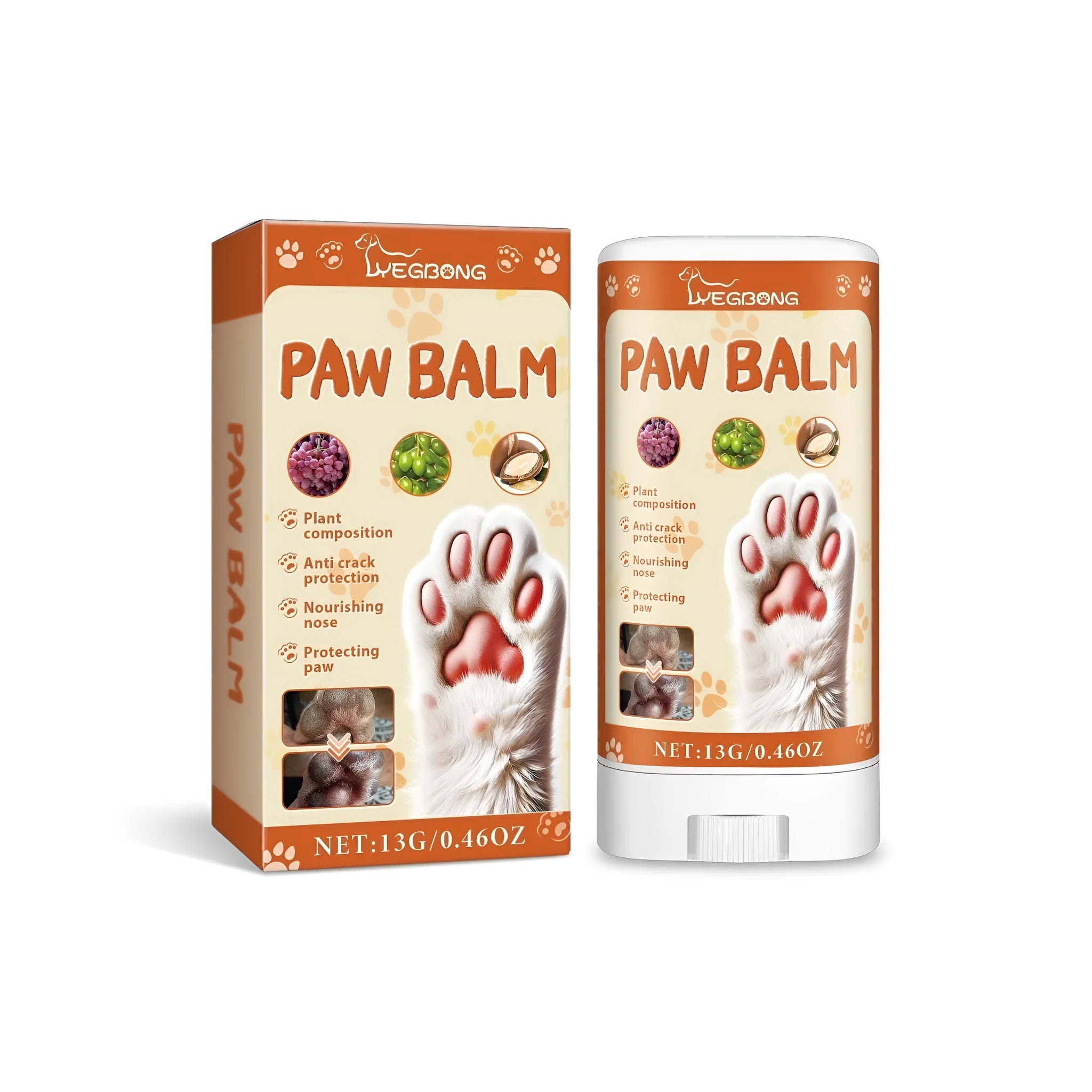 13g tube of pet anti-cracking paw protection cream for dogs and cats.