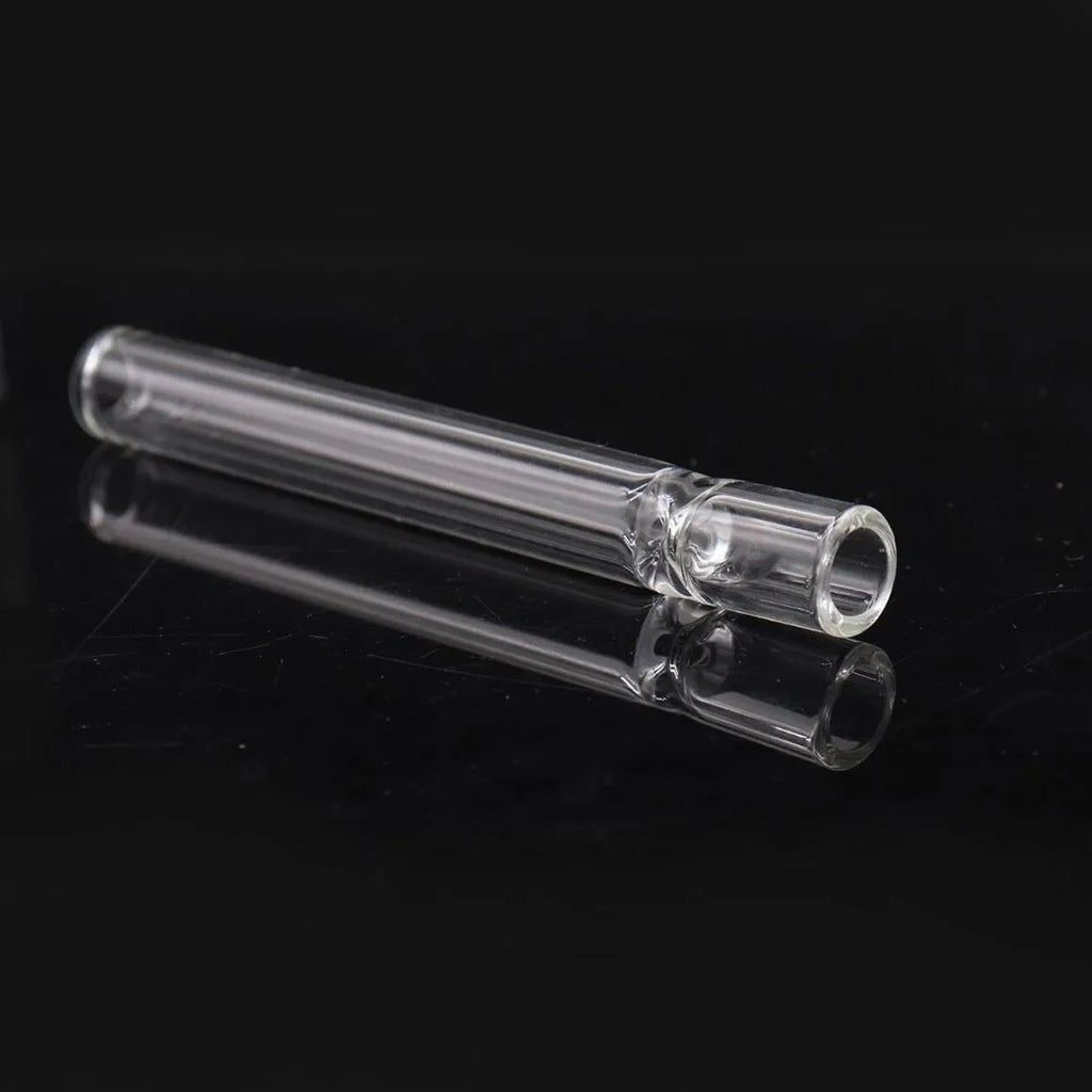 Transparent pink glass telescopic smoke pipe with clear straight suction nozzle