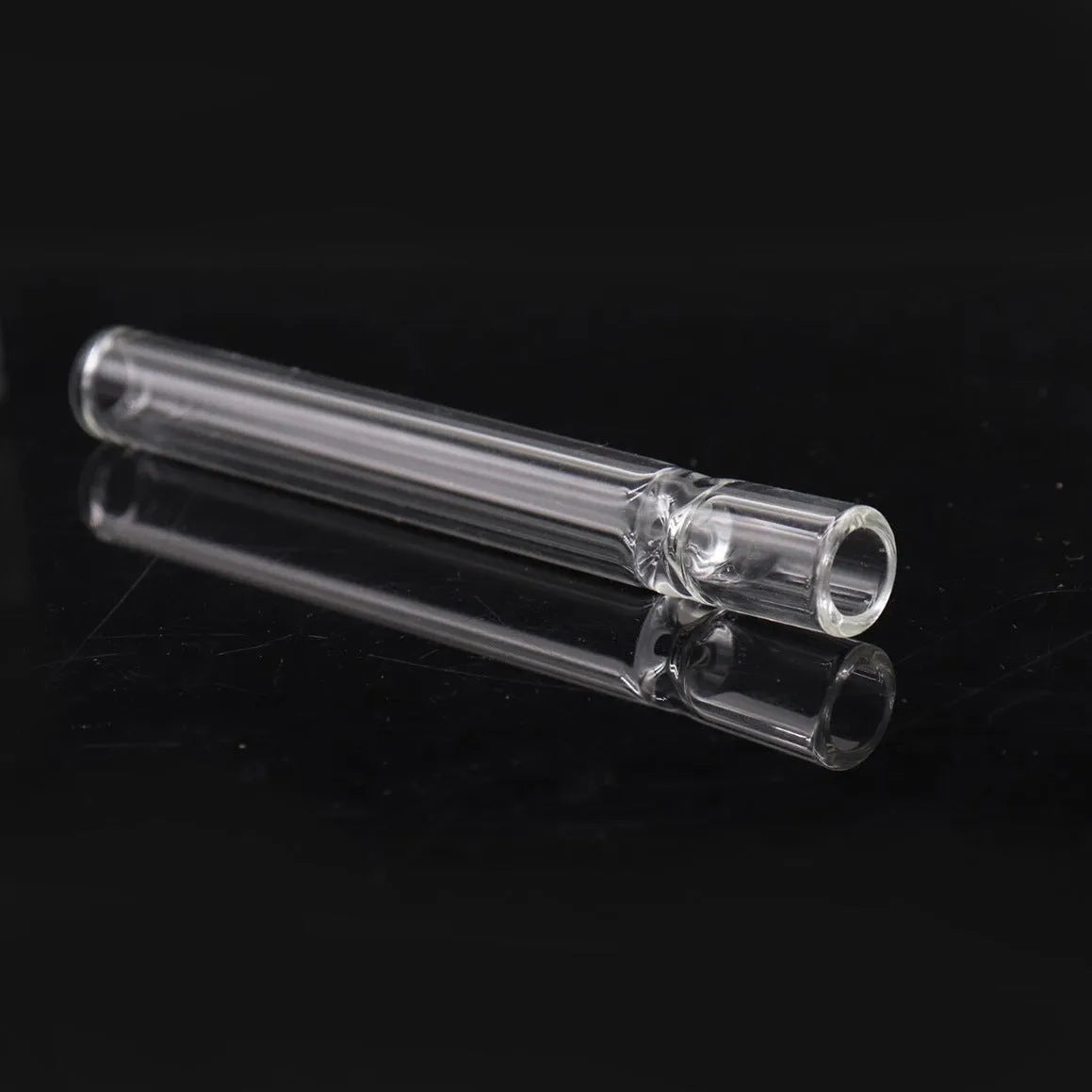 Transparent pink glass telescopic smoke pipe with clear straight suction nozzle