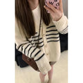 Collar button cardigan with 3D pattern in autumn casual style