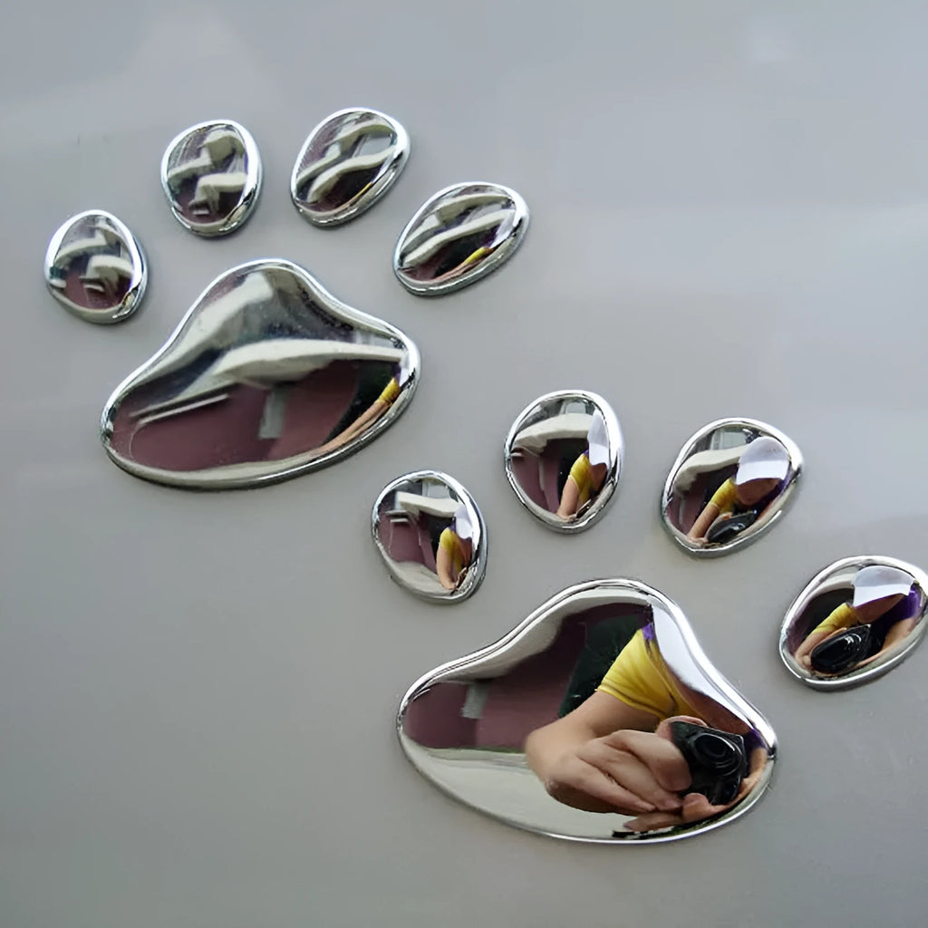 PVC car sticker with hand-shaped brush design showing footprint pattern for bumper scratch coverage