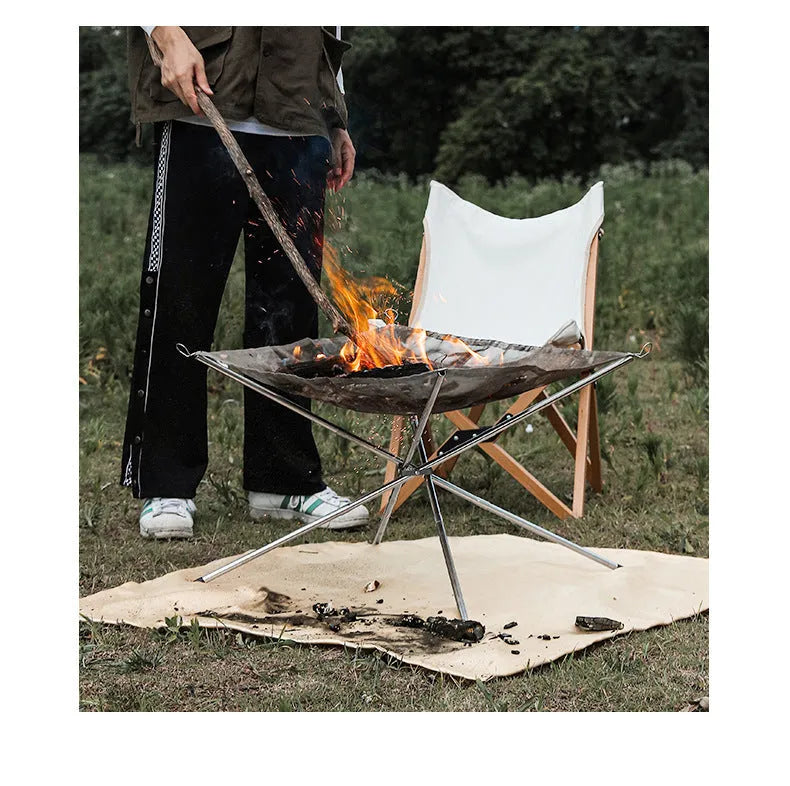 Stainless steel barbecue grill and net set in silver, showing large and medium size options.