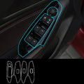 TPU protective film for car door control panels in transparent, carbon fibre black, and matte black finishes