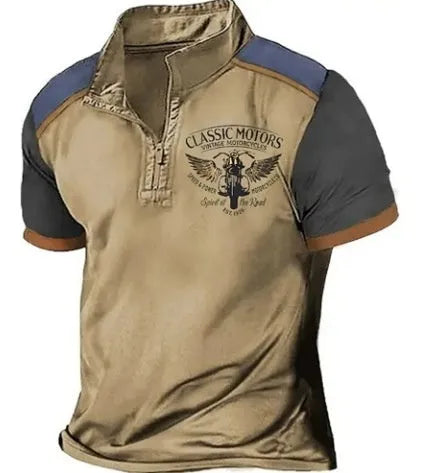 Golf polo shirt in bird eye cloth with 3D digital print, shown in a solid colour.